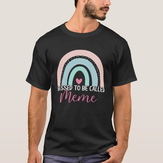 Camiseta Cute Blessed To Be Called Meme Boho Rainbow Mom Gr (Anverso)