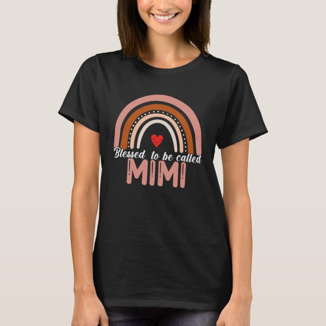 Camiseta Cute Blessed To Be Called Mimi Rainbow Women Mothe (Anverso)