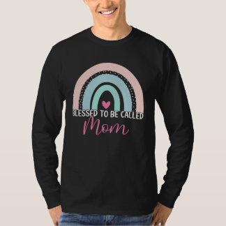 Camiseta Cute Blessed To Be Called Mom Boho Rainbow Mom Gra
