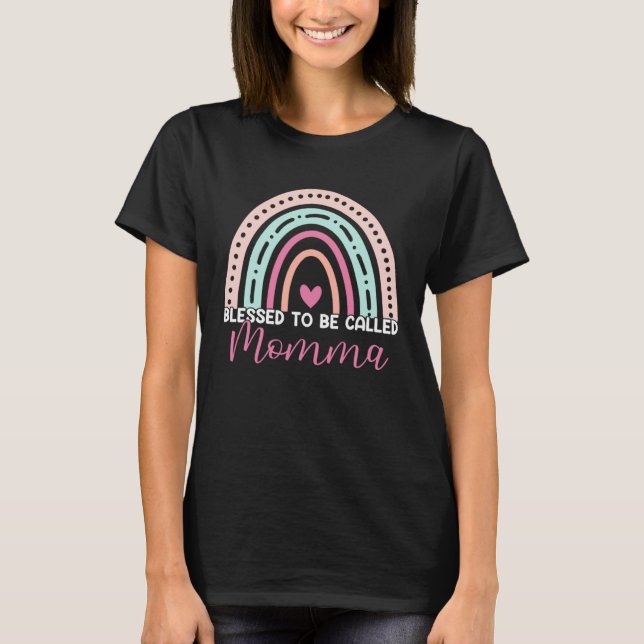 Camiseta Cute Blessed To Be Called Momma Rainbow Mom Grandm (Anverso)