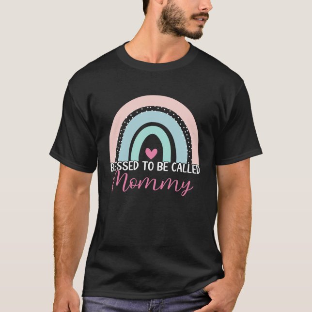 Camiseta Cute Blessed To Be Called Mommy Boho Rainbow Mom G (Anverso)