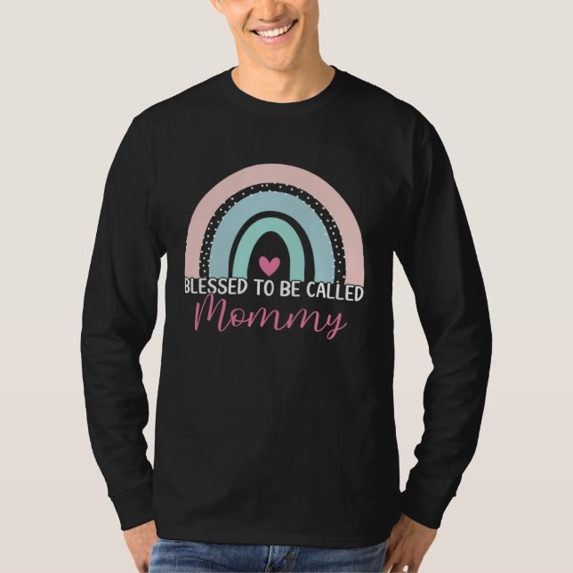 Camiseta Cute Blessed To Be Called Mommy Boho Rainbow Mom G (Anverso)