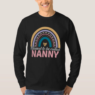 Camiseta Cute Blessed To Be Called Nanny Rainbow Mother s D