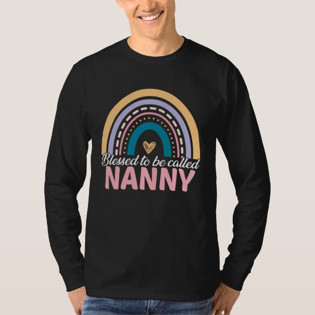 Camiseta Cute Blessed To Be Called Nanny Rainbow Mother s D (Anverso)