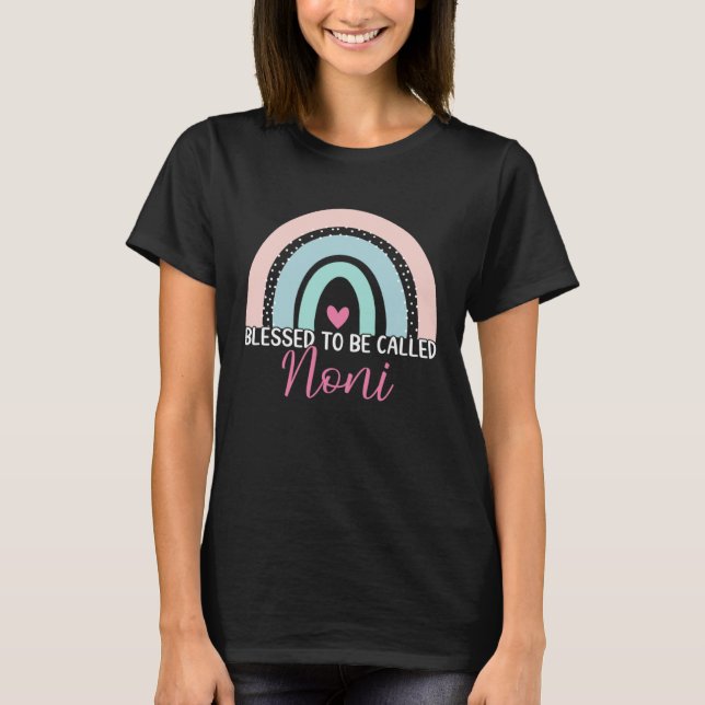 Camiseta Cute Blessed To Be Called Noni Boho Rainbow Mom Gr (Anverso)