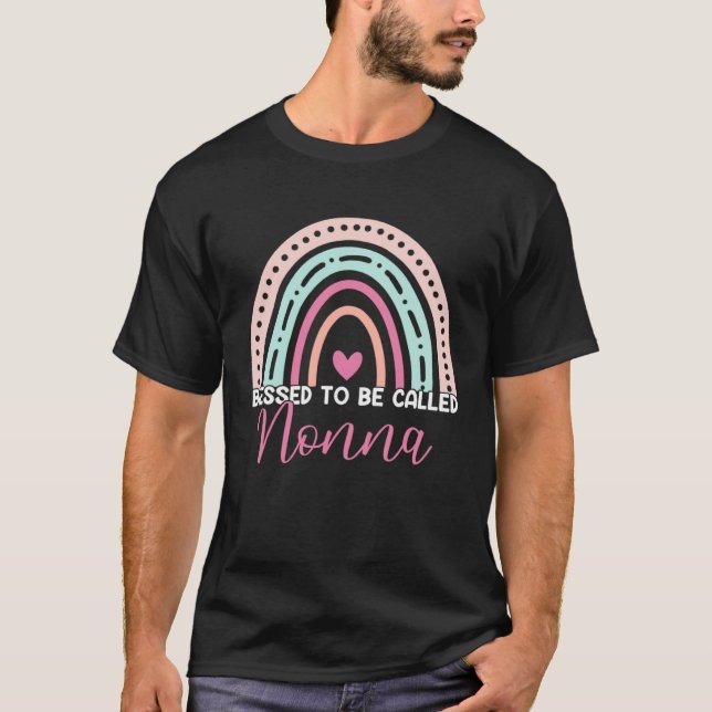 Camiseta Cute Blessed To Be Called Nonna Rainbow Mom Grandm (Anverso)
