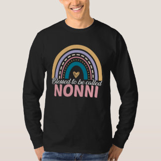 Camiseta Cute Blessed To Be Called Nonni Rainbow Mother s D