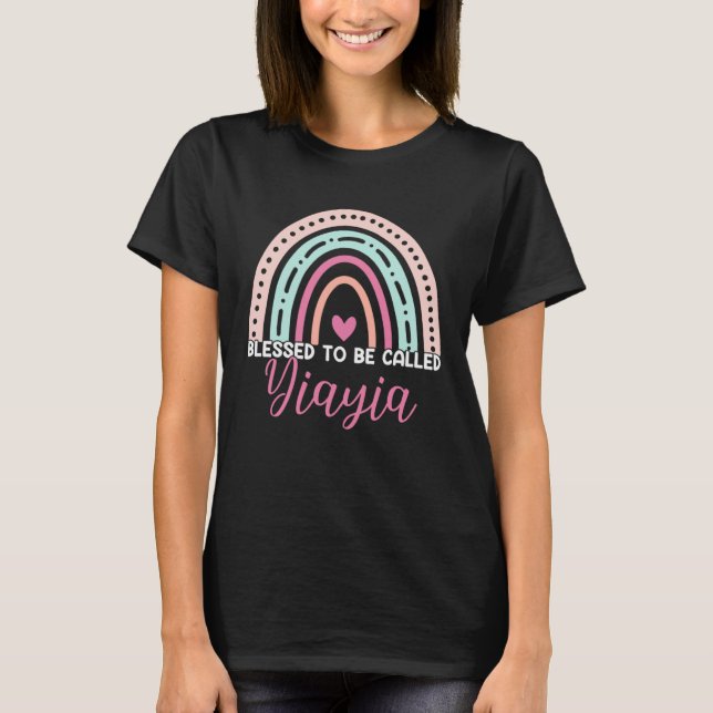 Camiseta Cute Blessed To Be Called Yiayia Rainbow Mom Grand (Anverso)