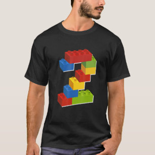 Camiseta Cute Block Building 2nd Birthday 2 Years Old Boys 