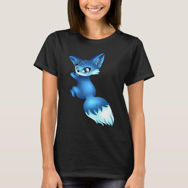 Camiseta Cute Blue Fox,   Animals (Anverso)