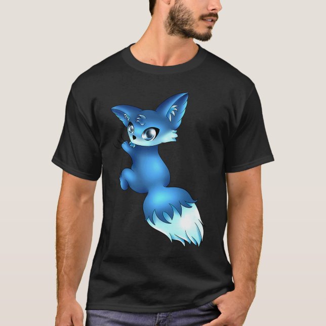 Camiseta Cute Blue Fox,   Animals (Anverso)