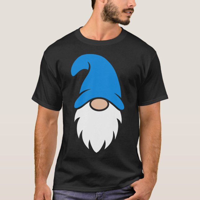 Camiseta Cute Blue Hat Christmas Gnome (Anverso)