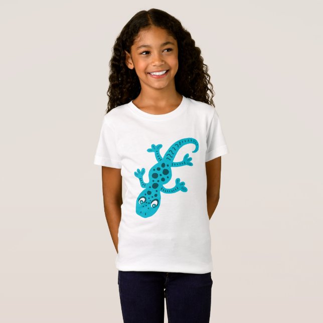 Camiseta Cute Blue Lizard Gecko Kids (Anverso completo)