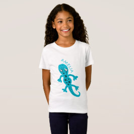 Camiseta Cute Blue Lizard Gecko Kids Nombre T-Shirt