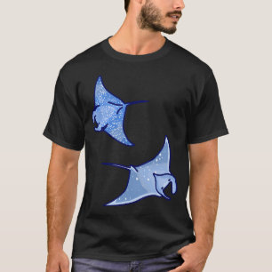 Camiseta Cute Blue Manta Rays – Ilustración de Vida Oceán