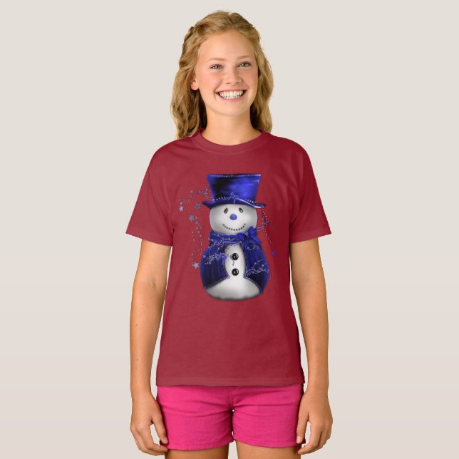 Camiseta Cute Blue Snowman (Anverso completo)