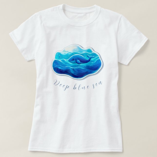 Camiseta Cute Blue Whale (Diseño del anverso)