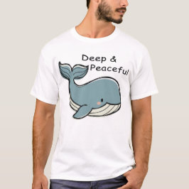 Camiseta Cute Blue Whale Deep & Peaceful