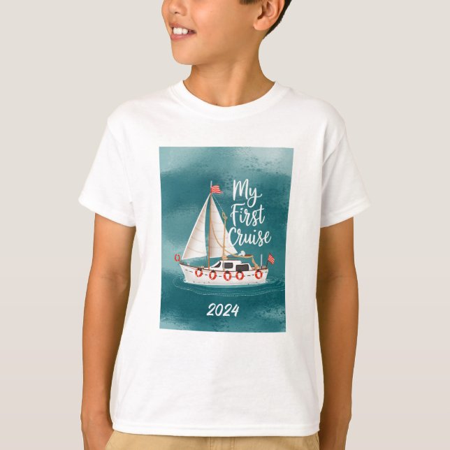 Camiseta Cute Boat - Mi primer crucero - Personalizado (Anverso)