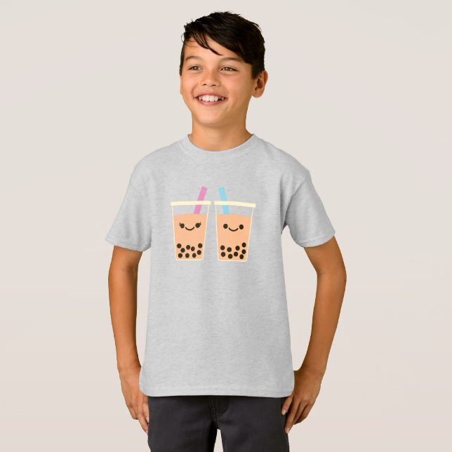 Camiseta Cute Boba Bubble Tea Love (Anverso completo)