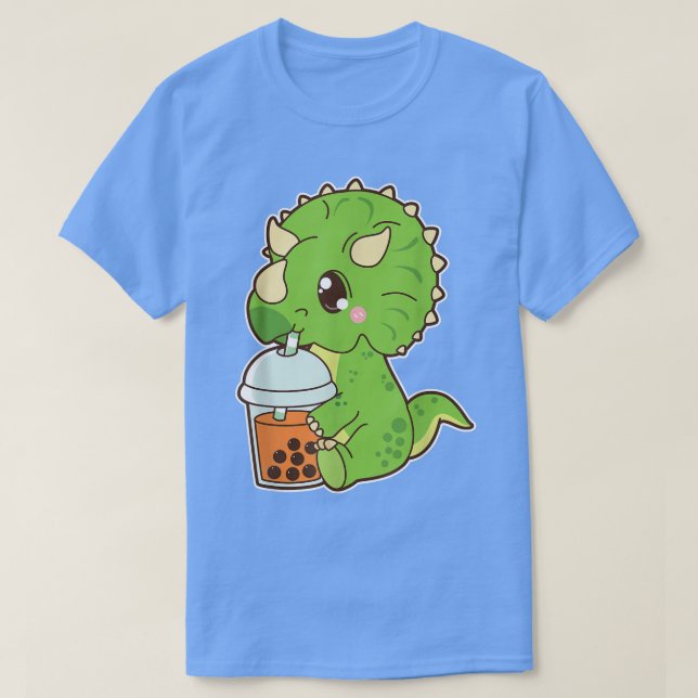 Camiseta Cute Boba Triceratops Dinosaur Thai Iced Bubble Mi (Diseño del anverso)