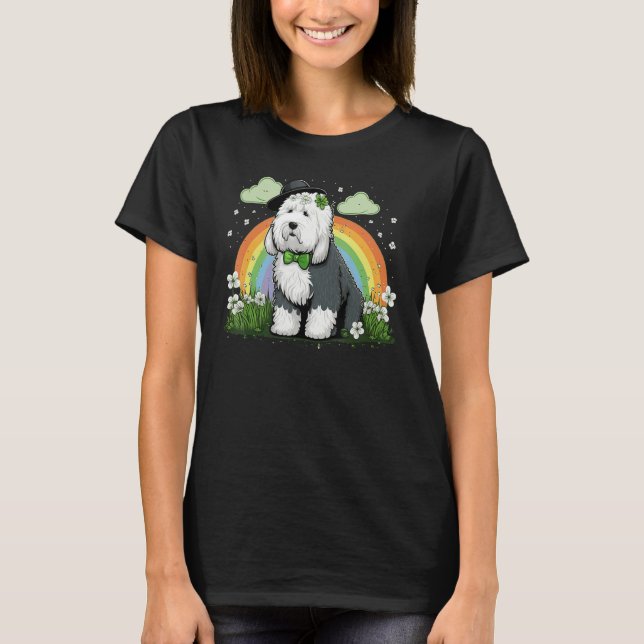 Camiseta Cute Bobtail Dog on Old English Sheepdog  3 (Anverso)