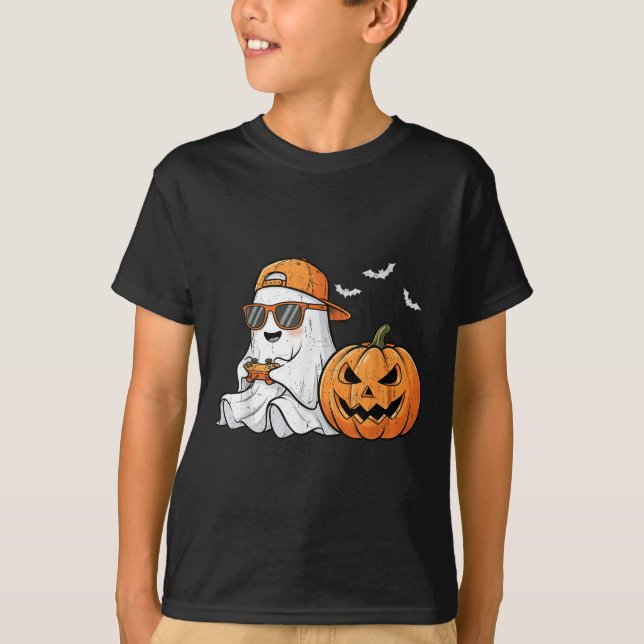 Camiseta Cute Boo Con Sungles Jugando Juego Divertido Hallo (Anverso)