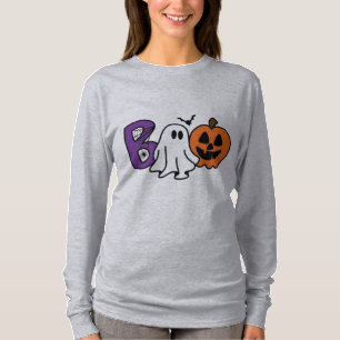 Camiseta Cute Boo Fantasma Calabaza Halloween Manga Larga M