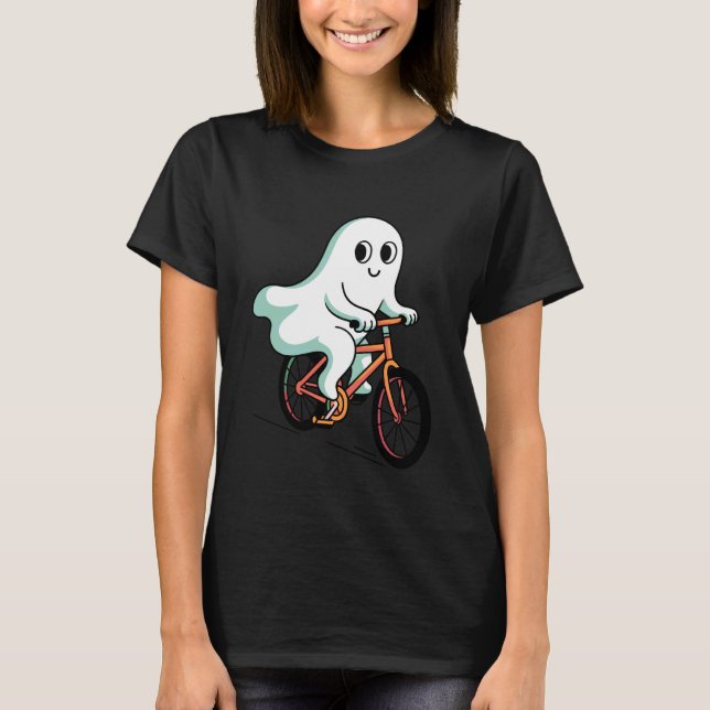 Camiseta Cute Boo Ghost Cycling Halloween Toddler Kids Tric (Anverso)