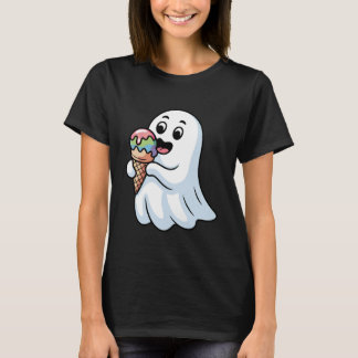 Camiseta Cute Boo Ghost Eating Ice Cream Halloween Spooky C