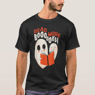 Camiseta Cute BOO Leer más libros bibliotecarios profesores