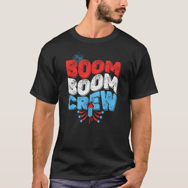 Camiseta Cute Boom Boom Tripulación 4 de julio Familia de f (Anverso)