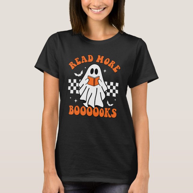 Camiseta Cute Booooks Ghost Leer más libros Gracioso Profes (Anverso)