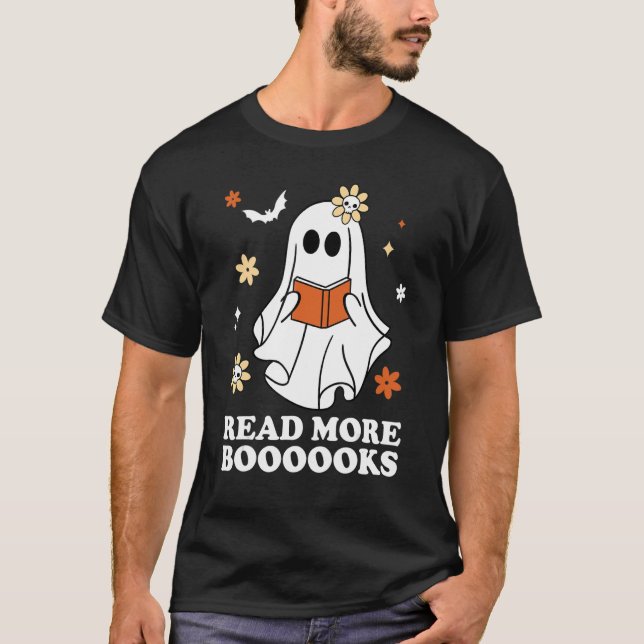 Camiseta Cute Booooks Ghost Leer más libros Gracioso Profes (Anverso)