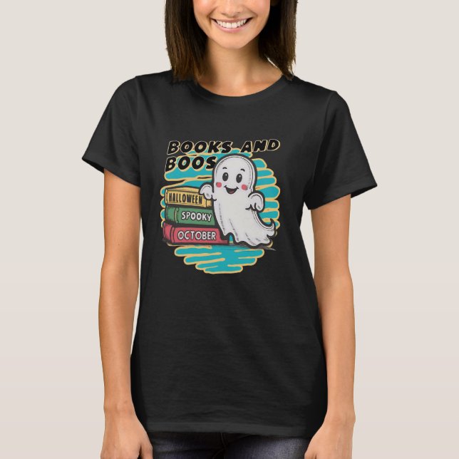 Camiseta Cute Booooks Ghost Leer más libros Gracioso Profes (Anverso)