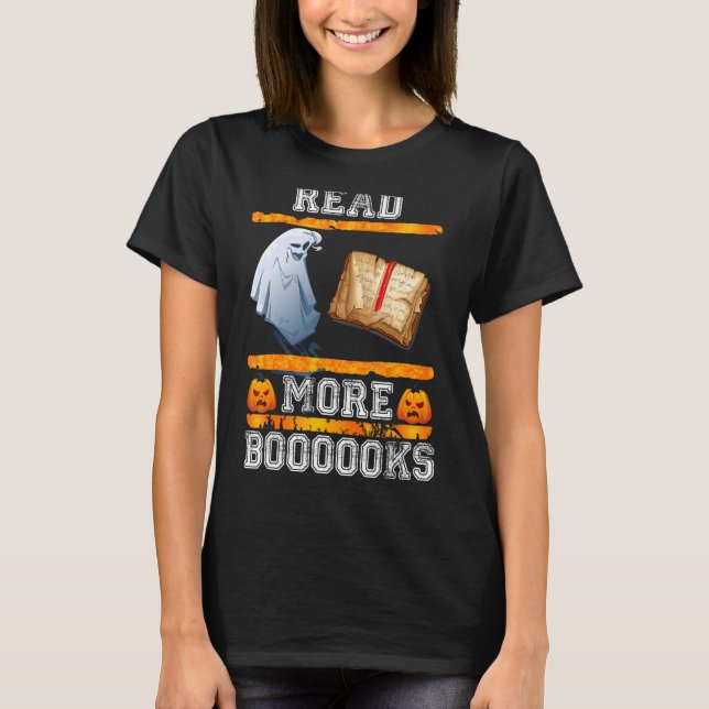 Camiseta Cute Booooks Ghost Leer más libros Gracioso Profes (Anverso)