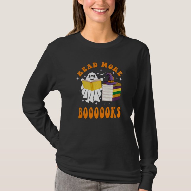 Camiseta Cute Booooks Ghost Leer más libros Gracioso Profes (Anverso)