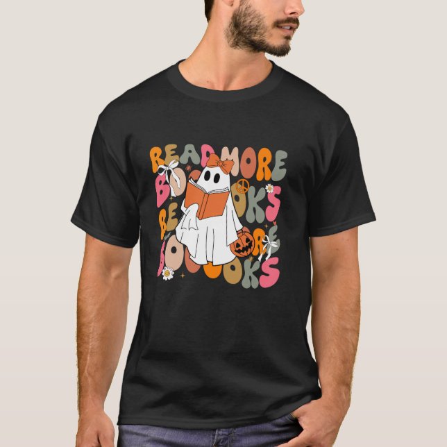 Camiseta Cute Booooks Ghost Leer más libros Gracioso Profes (Anverso)