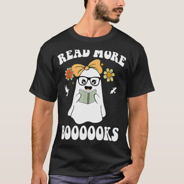 Camiseta Cute Booooks Ghost Leer más libros Gracioso Profes (Anverso)