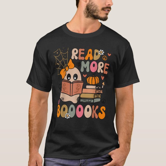 Camiseta Cute Booooks Ghost Read More Books Funny Teacher H (Anverso)