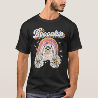 Camiseta Cute Booooks Ghost Read More Books Funny Teacher H
