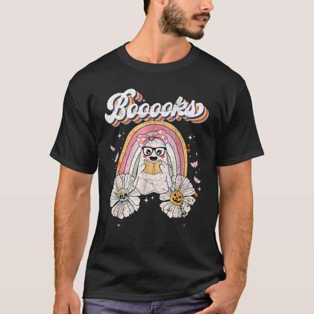 Camiseta Cute Booooks Ghost Read More Books Funny Teacher H (Anverso)