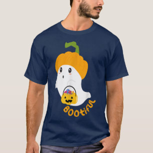 Camiseta Cute Bootiful Girl Halloween Ghost Girl Ghost Kids