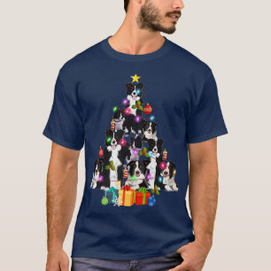 Camiseta Cute Border Collie Christmas Tree Happy Xmas Dog L