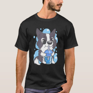Camiseta Cute Border Collie Dog Bubble Tea Graphic Dog
