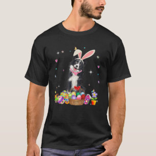 Camiseta Cute Border Collie Easter Day Bunny Eggs Easter Wo