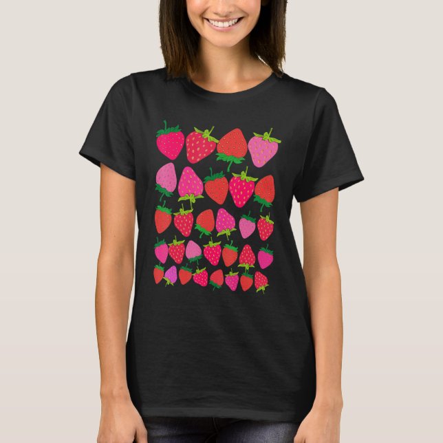Camiseta Cute Botanical Fruitarian Berry Strawberries Fruit (Anverso)