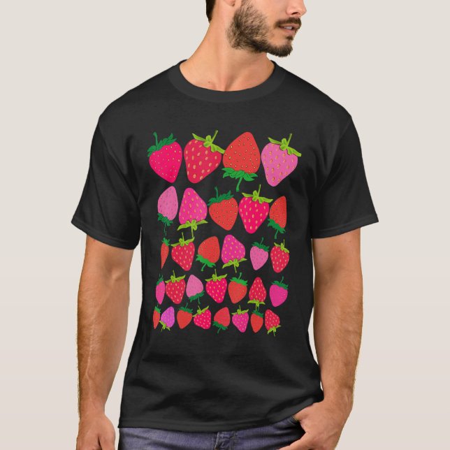 Camiseta Cute Botanical Fruitarian Berry Strawberries Fruit (Anverso)