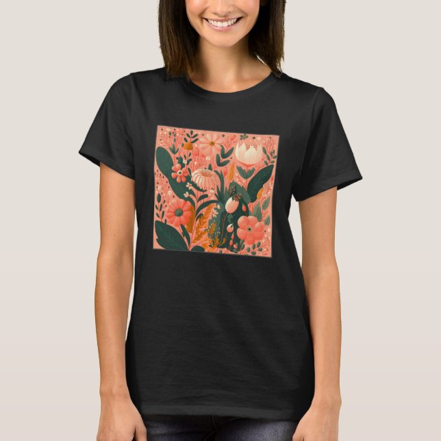 Camiseta Cute Botanical Roses Illustration Gorgeous Flower  (Anverso)