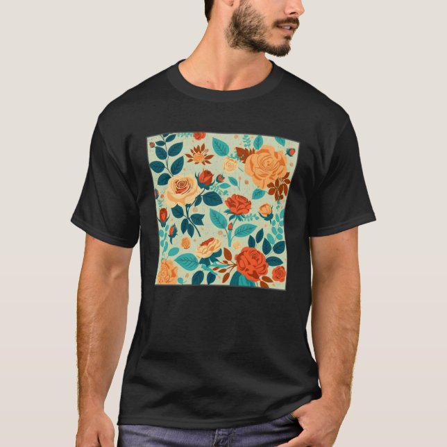 Camiseta Cute Botanical Roses Illustration Gorgeous Flower  (Anverso)